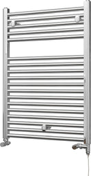 Roma - Chrome Dual Fuel Towel Rail H842mm x W600mm Standard - Straight