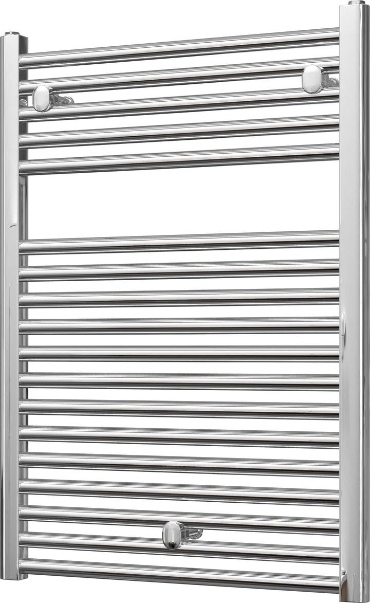 Roma - Chrome Heated Towel Rail - H842mm x W600mm - Straight