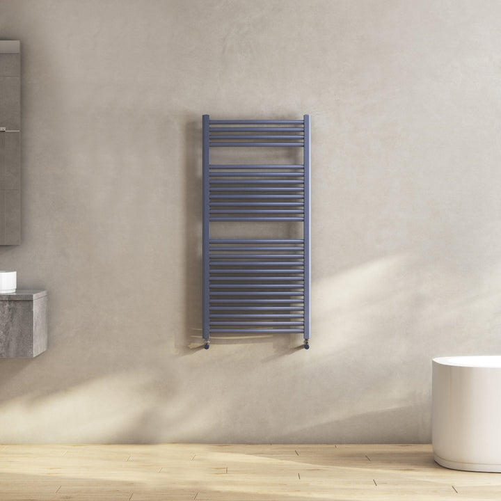 Roma - Anthracite Heated Towel Rail - H842mm x W600mm - Curved