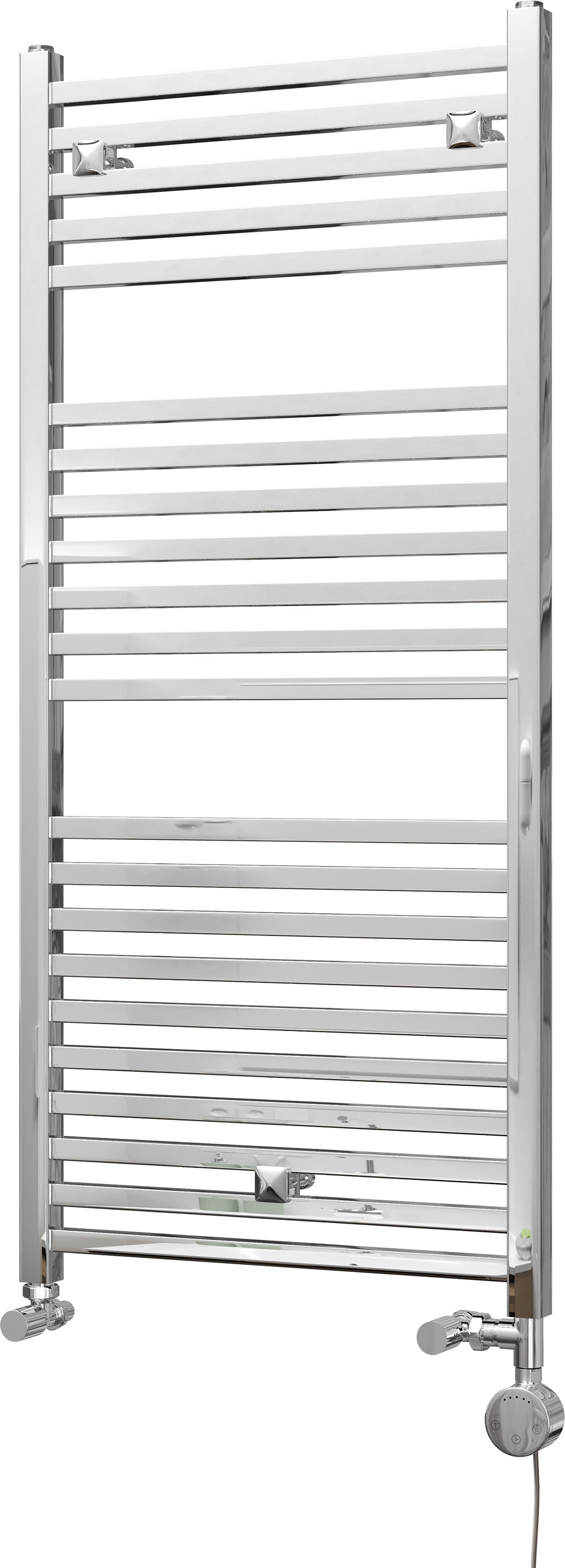 Todi - Chrome Dual Fuel Towel Rail H1110mm x W500mm Thermostatic - Straight