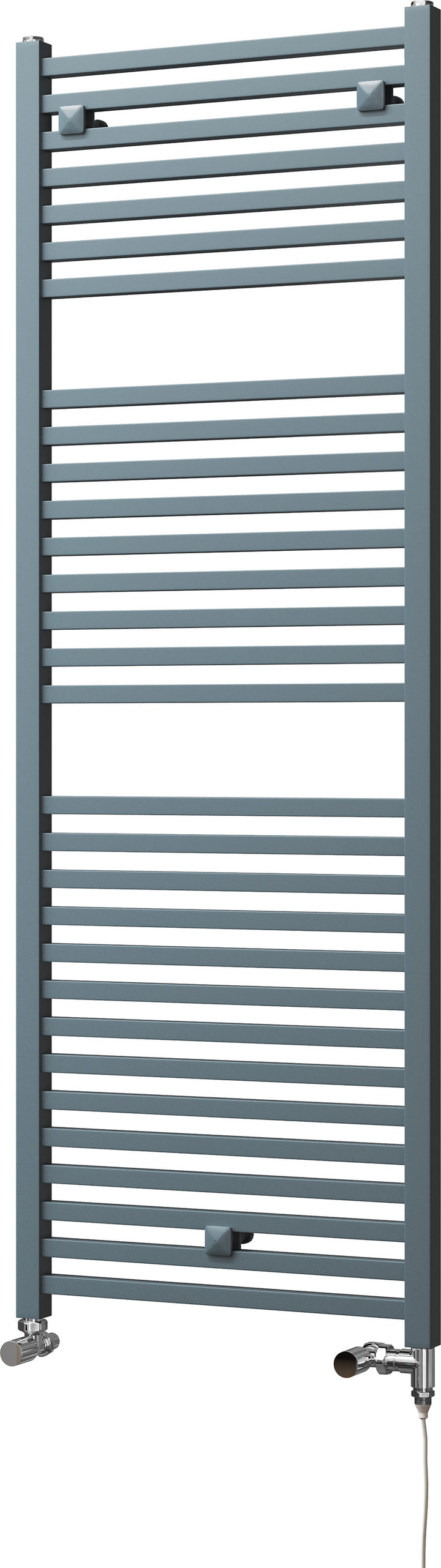 Todi - Anthracite Dual Fuel Towel Rail H1420mm x W500mm Standard - Straight