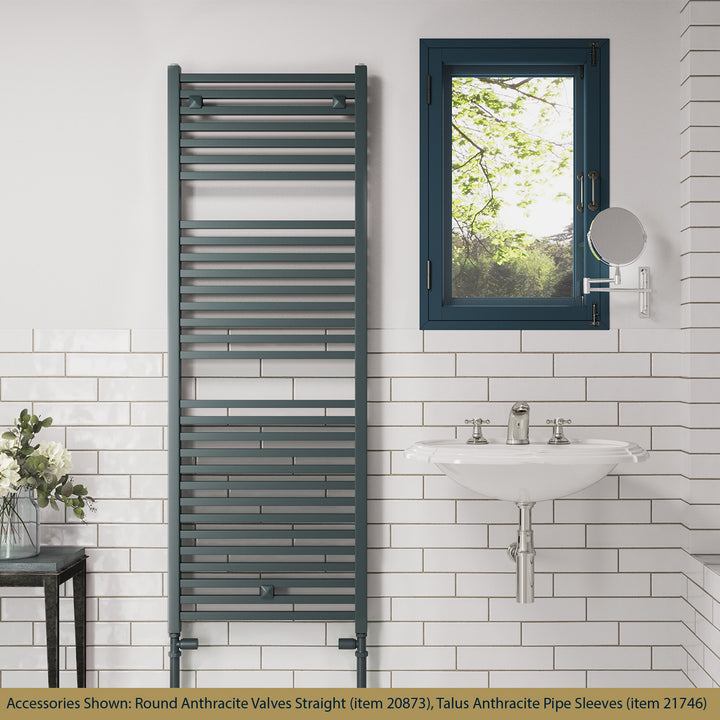 Todi - Anthracite Towel Radiator - H1420mm x W500mm - Straight