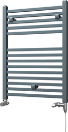 Todi - Anthracite Dual Fuel Towel Rail H690mm x W500mm Standard - Straight