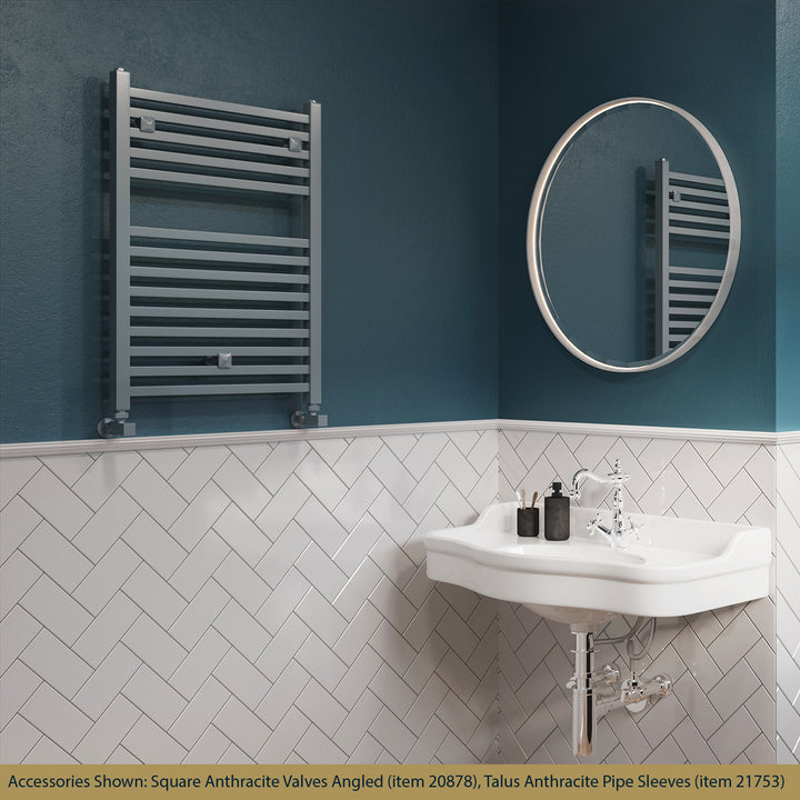 Todi - Anthracite Towel Radiator - H690mm x W500mm - Straight