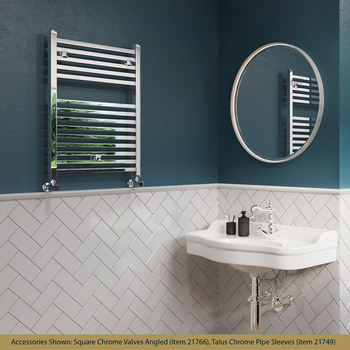 Todi - Chrome Towel Radiator - H690mm x W500mm - Straight