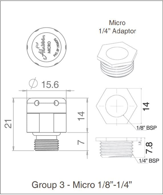 Autovents - Radiator Bleed Valve Micro 1/8-1/4"