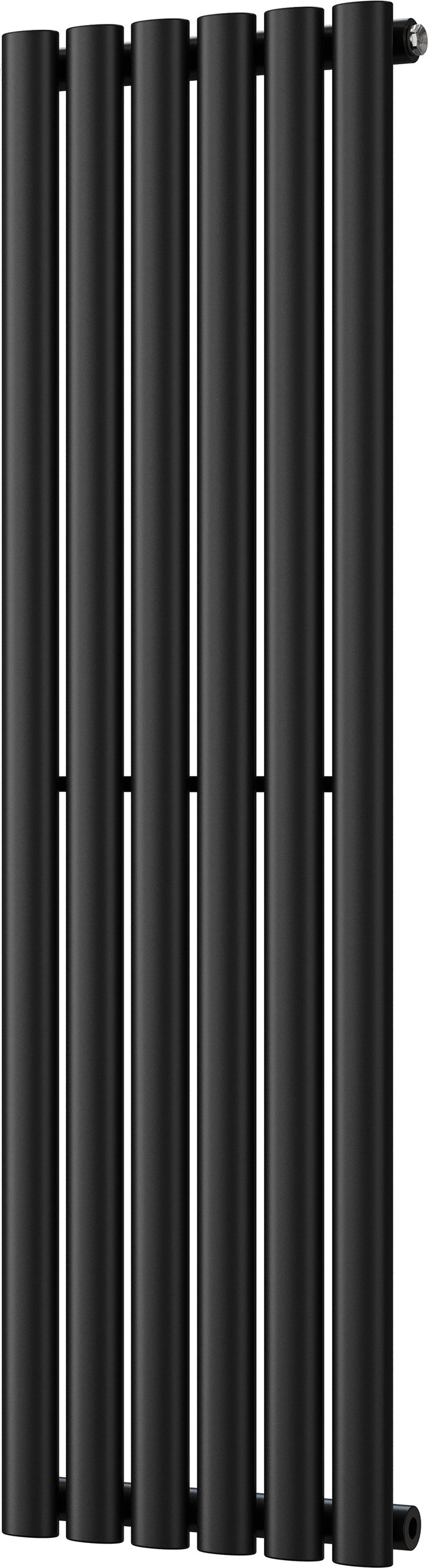 Omeara - Black Vertical Radiator H1200mm x W348mm Single Panel