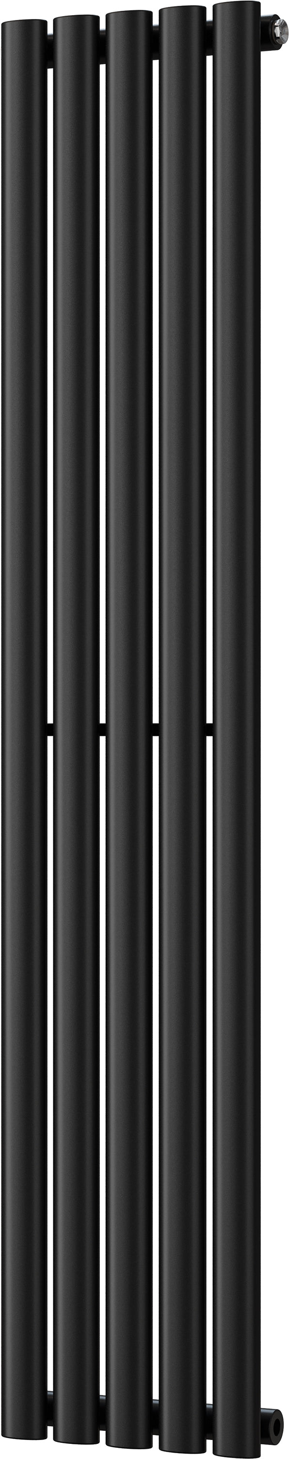 Omeara - Black Vertical Radiator H1400mm x W290mm Single Panel