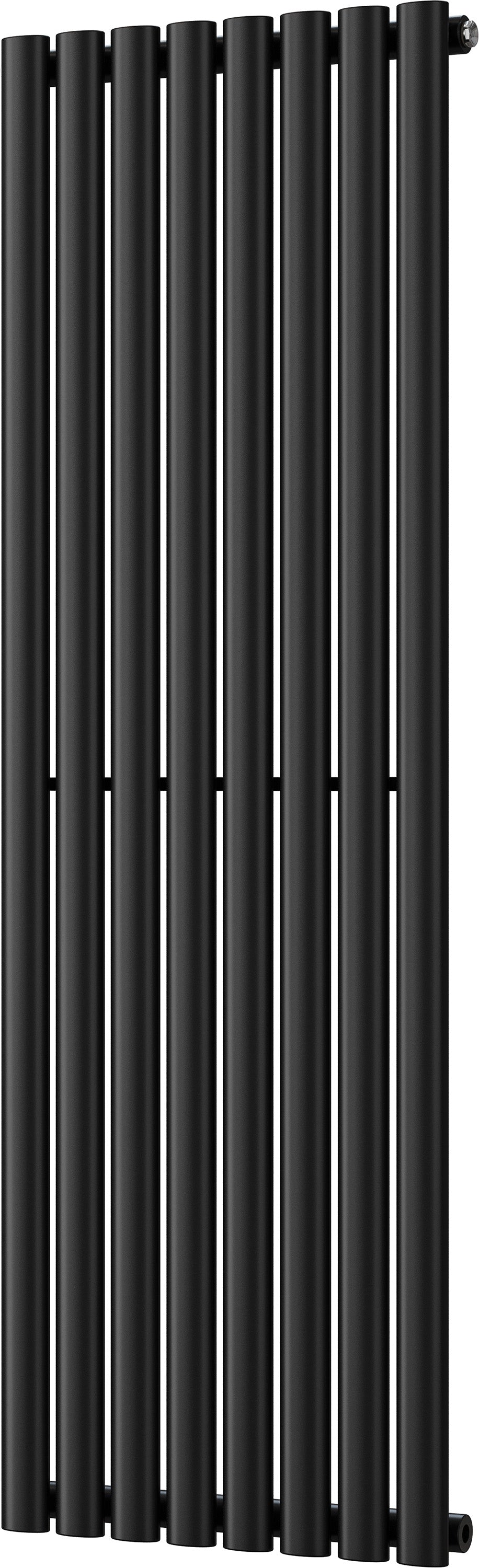 Omeara - Black Vertical Radiator H1400mm x W464mm Single Panel