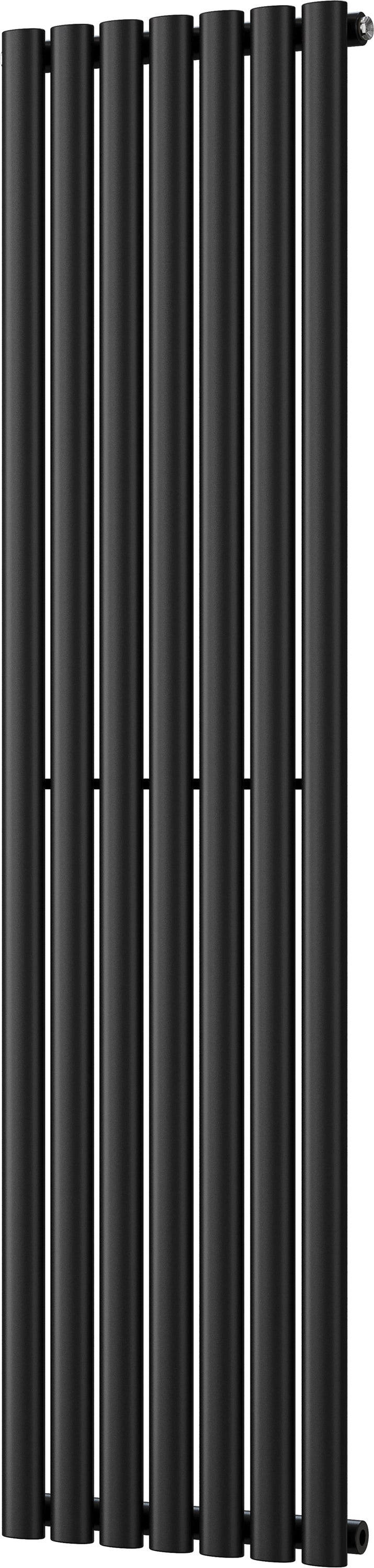 Omeara - Black Vertical Radiator H1600mm x W406mm Single Panel