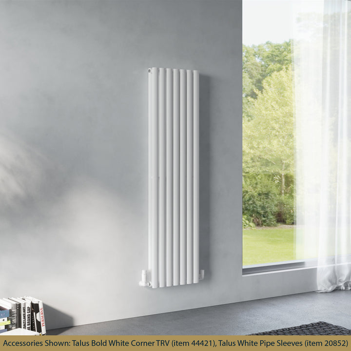 Omeara - White Designer Radiator H1600mm x W406mm Double Panel - Feet Included