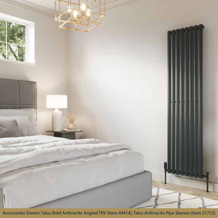 Omeara - Anthracite Designer Radiator H1800mm x W464mm Single Panel - Feet Included