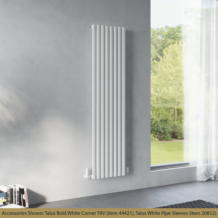 Omeara - White Designer Radiator H1800mm x W464mm Single Panel - Feet Included