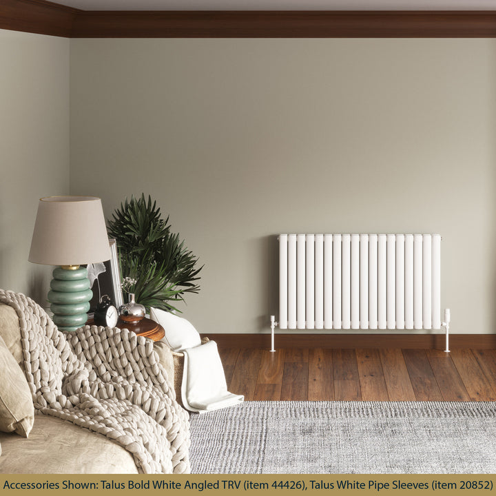 Omeara - White Designer Radiator H600mm x W1044mm Double Panel - Feet Included