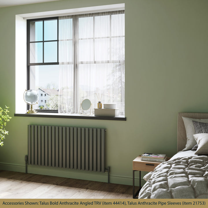 Omeara - Anthracite Horizontal Radiator H600mm x W1218mm Single Panel