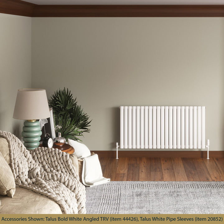 Omeara - White Designer Radiator H600mm x W1218mm Single Panel - Feet Included