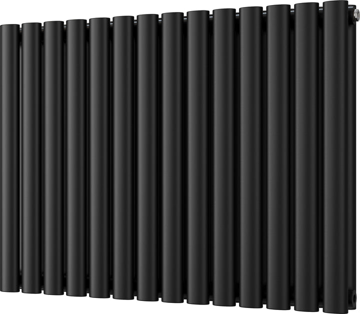 Omeara - Black Horizontal Radiator H600mm x W812mm Double Panel