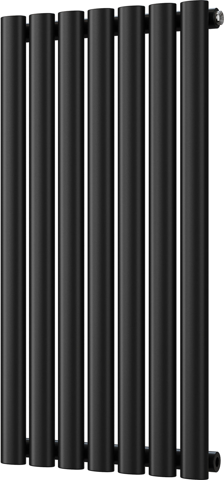 Omeara - Black Designer Radiator H800mm x W406mm Single Panel