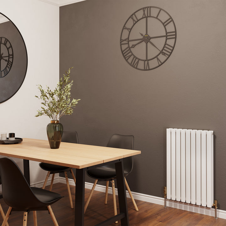Omeara - White Designer Radiator H800mm x W522mm Double Panel - Feet Included