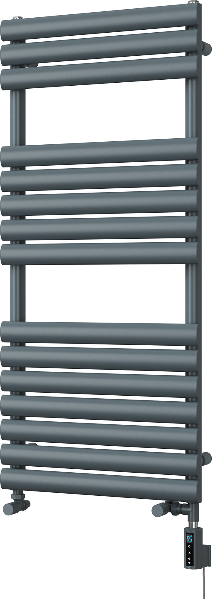 Omeara - Anthracite Dual Fuel Towel Rail H1120mm x W500mm Thermostatic WIFI