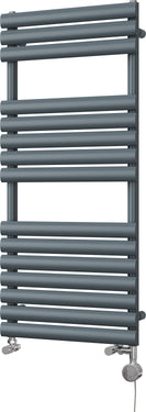 Omeara - Anthracite Dual Fuel Towel Rail H1120mm x W500mm Thermostatic