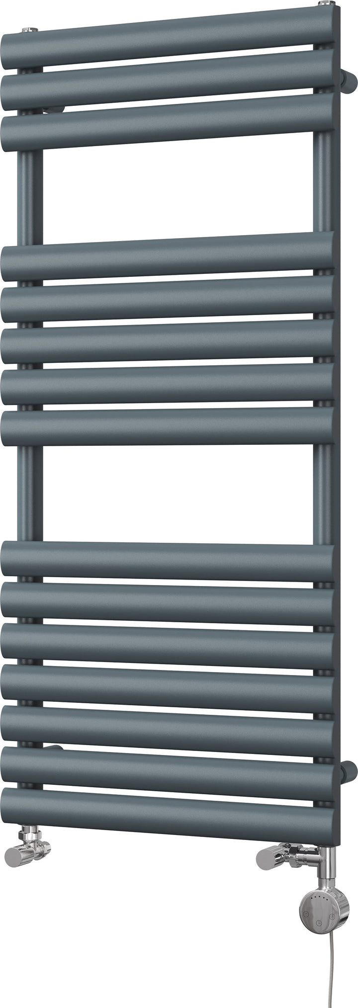 Omeara - Anthracite Dual Fuel Towel Rail H1120mm x W500mm Thermostatic