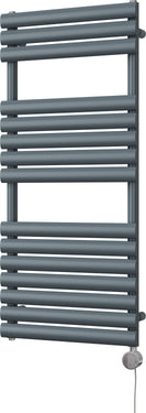 Omeara - Anthracite Electric Towel Rail H1120mm x W500mm 600w Thermostatic