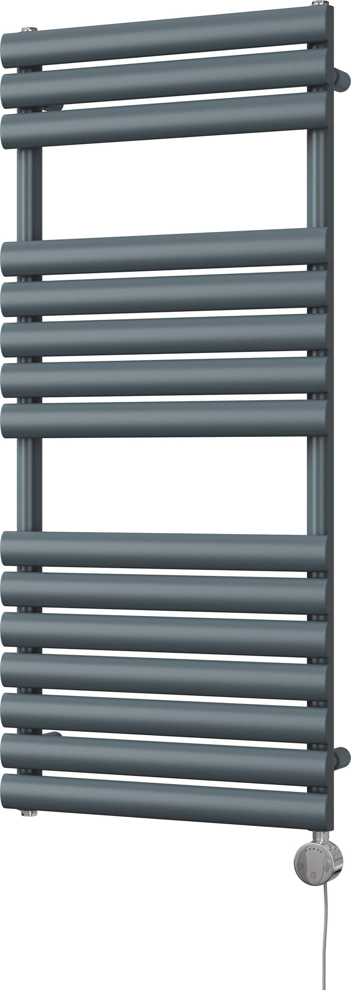 Omeara - Anthracite Electric Towel Rail H1120mm x W500mm 600w Thermostatic