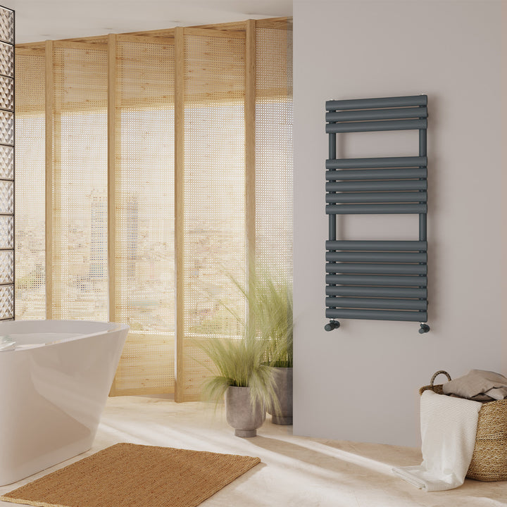 Omeara - Anthracite Towel Radiator - H1120mm x W500mm