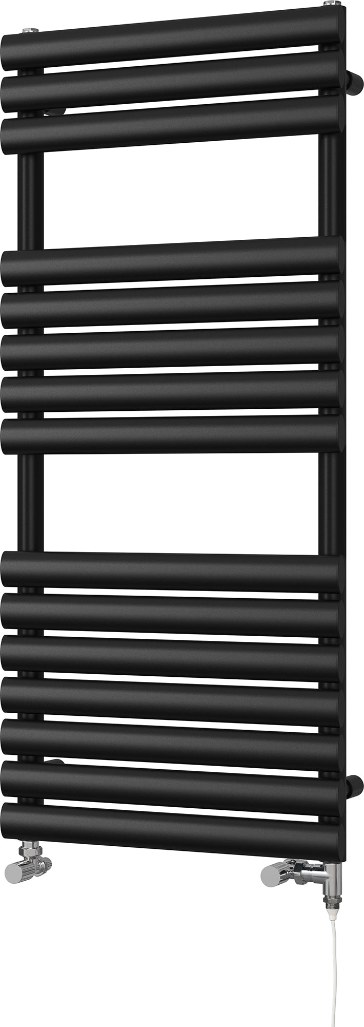 Omeara - Black Dual Fuel Towel Rail H1120mm x W500mm Standard