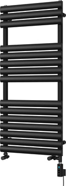 Omeara - Black Dual Fuel Towel Rail H1120mm x W500mm Thermostatic WIFI