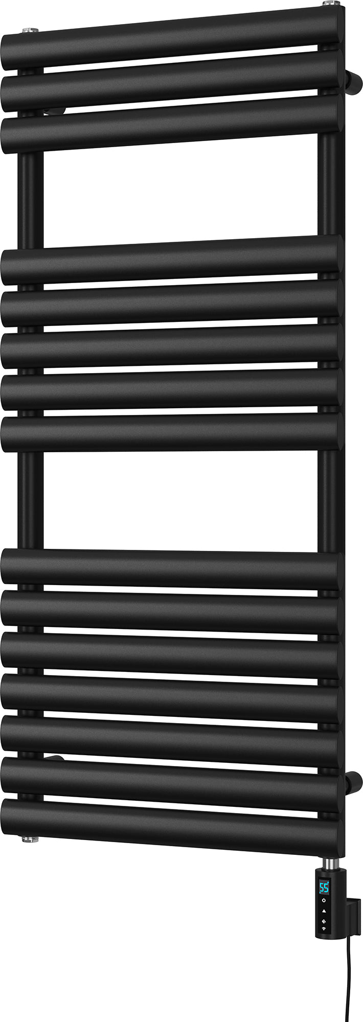 Omeara - Black Electric Towel Rail H1120mm x W500mm 600w Thermostatic WIFI