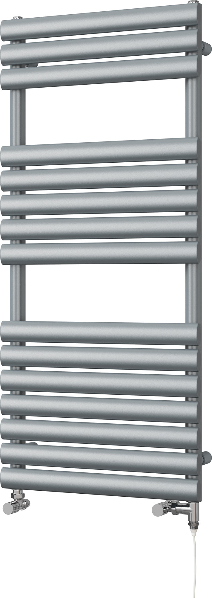 Omeara - Silver Dual Fuel Towel Rail H1120mm x W500mm Standard