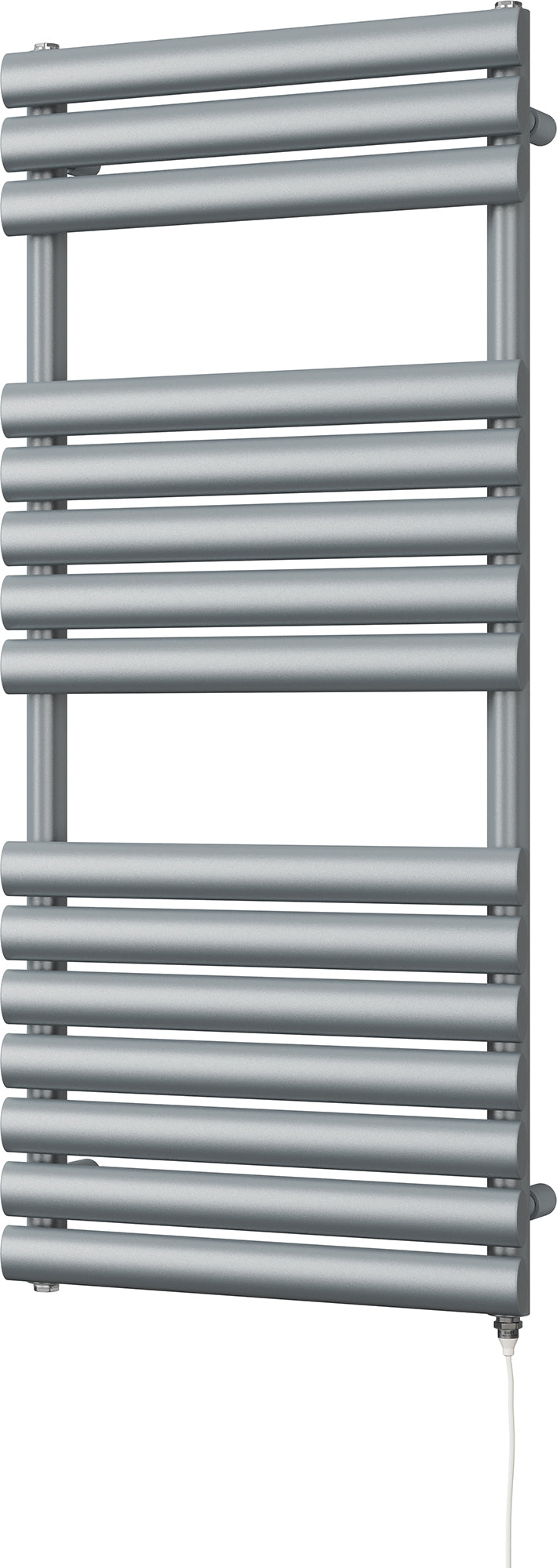 Omeara - Silver Electric Towel Rail H1120mm x W500mm 600w Standard