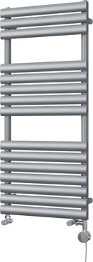 Omeara - Silver Dual Fuel Towel Rail H1120mm x W500mm Thermostatic