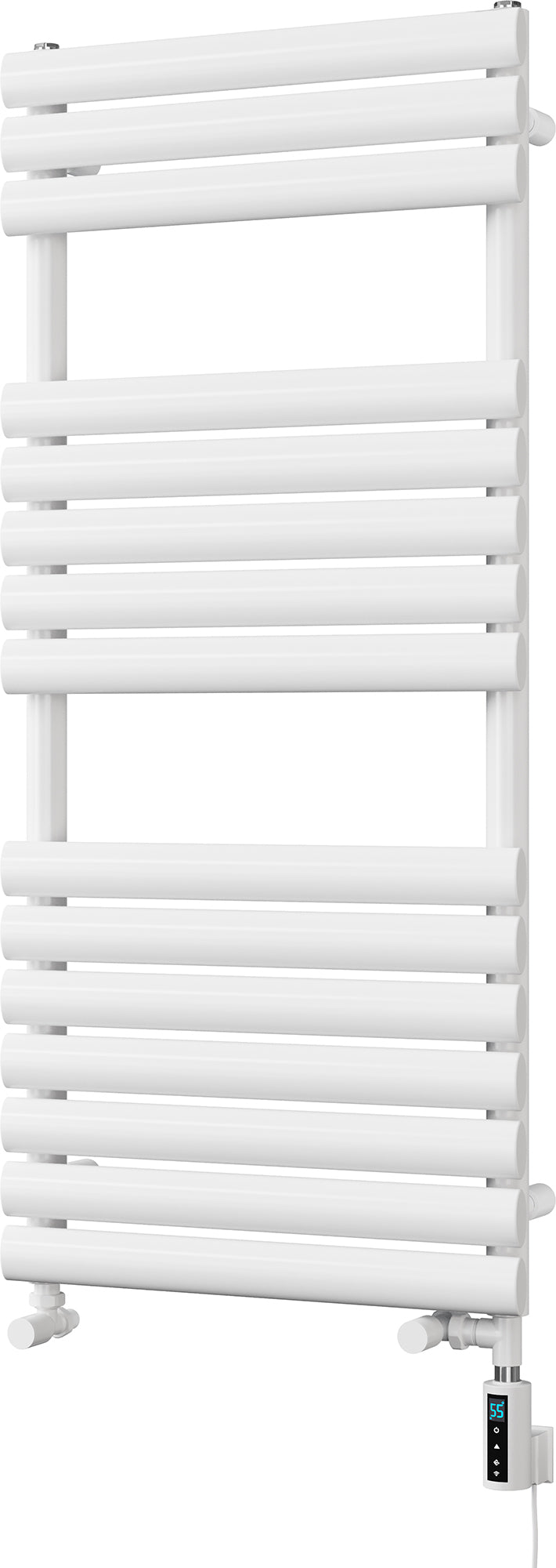 Omeara - White Dual Fuel Towel Rail H1120mm x W500mm Thermostatic WIFI