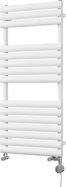 Omeara - White Dual Fuel Towel Rail H1120mm x W500mm Thermostatic