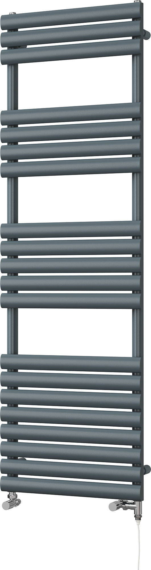 Omeara - Anthracite Dual Fuel Towel Rail H1595mm x W500mm Standard