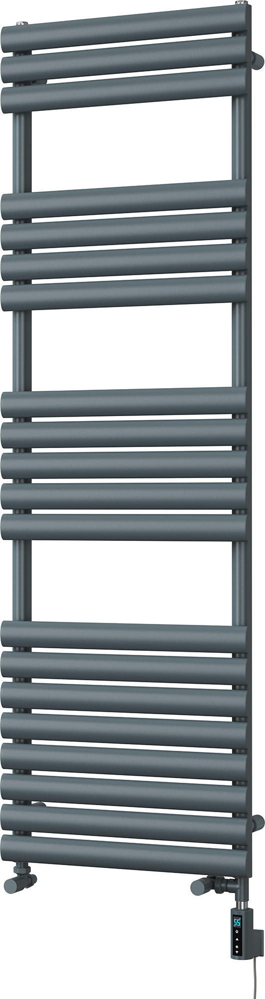 Omeara - Anthracite Dual Fuel Towel Rail H1595mm x W500mm Thermostatic WIFI