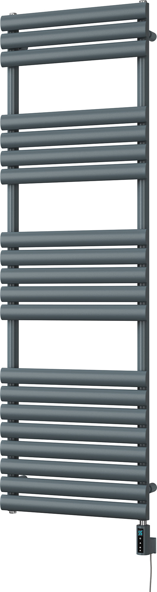 Omeara - Anthracite Electric Towel Rail H1595mm x W500mm 600w Thermostatic WIFI