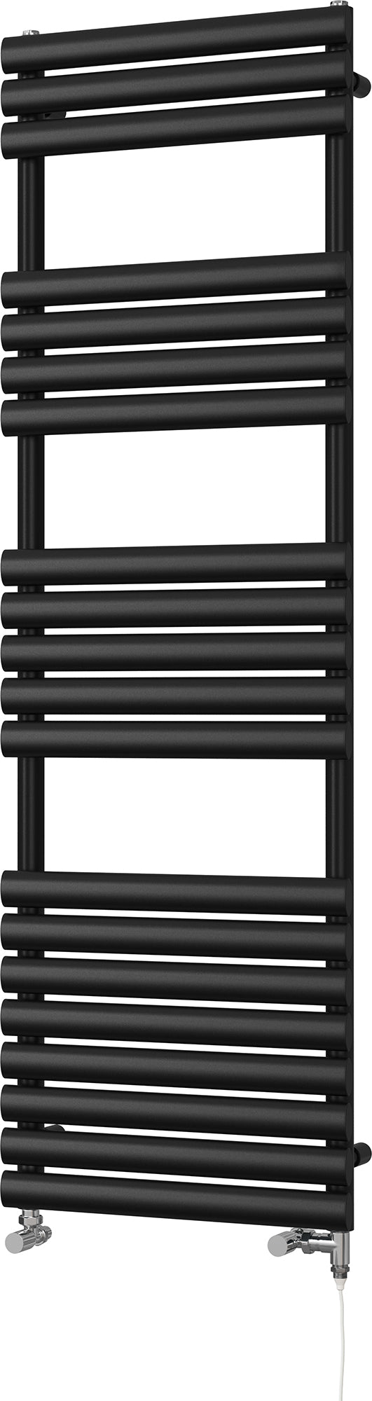 Omeara - Black Dual Fuel Towel Rail H1595mm x W500mm Standard