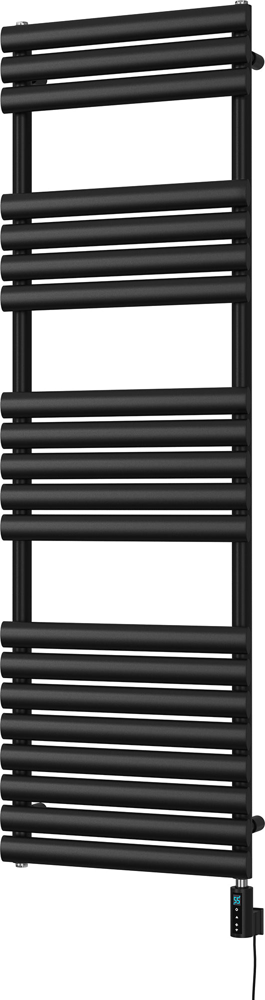 Omeara - Black Electric Towel Rail H1595mm x W500mm 900w Thermostatic WIFI