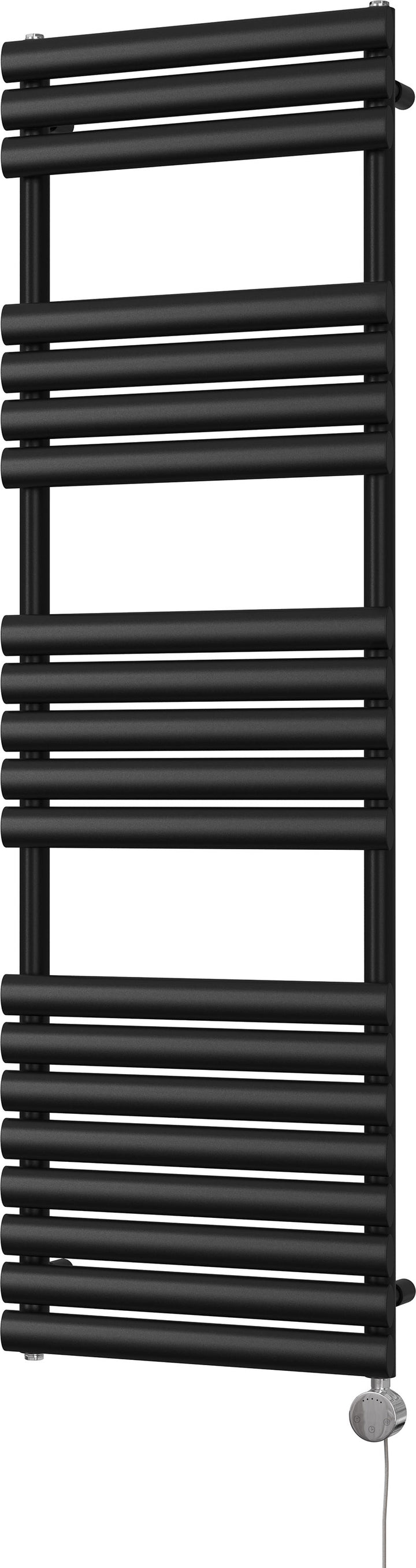 Omeara - Black Electric Towel Rail H1595mm x W500mm 600w Thermostatic