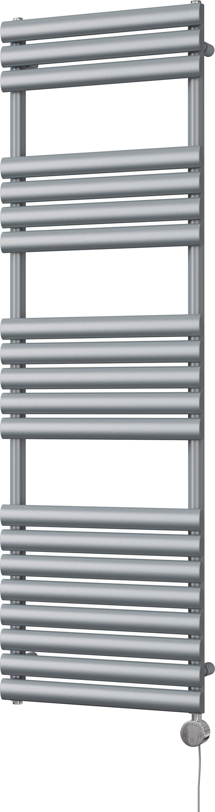 Omeara - Silver Electric Towel Rail H1595mm x W500mm 600w Thermostatic