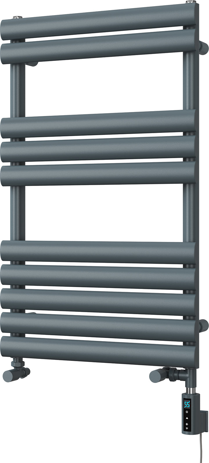 Omeara - Anthracite Dual Fuel Towel Rail H825mm x W500mm Thermostatic WIFI