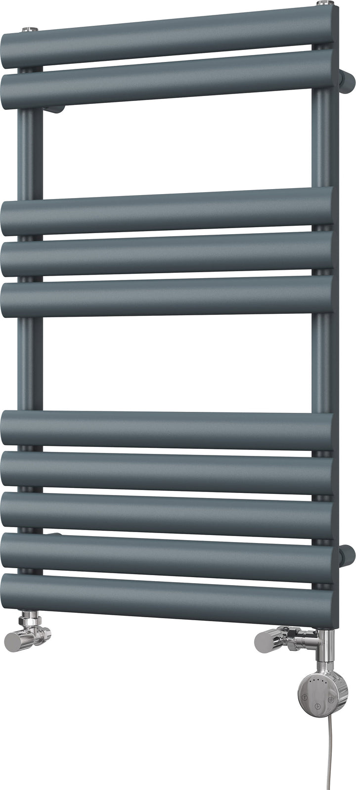 Omeara - Anthracite Dual Fuel Towel Rail H825mm x W500mm Thermostatic