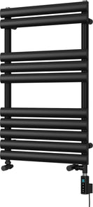 Omeara - Black Dual Fuel Towel Rail H825mm x W500mm Thermostatic WIFI