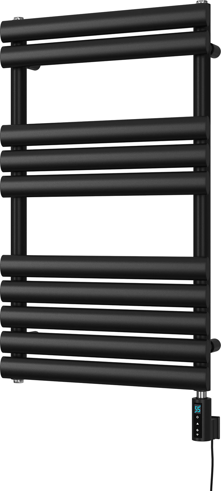 Omeara - Black Electric Towel Rail H825mm x W500mm 300w Thermostatic WIFI