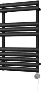 Omeara - Black Electric Towel Rail H825mm x W500mm 300w Thermostatic