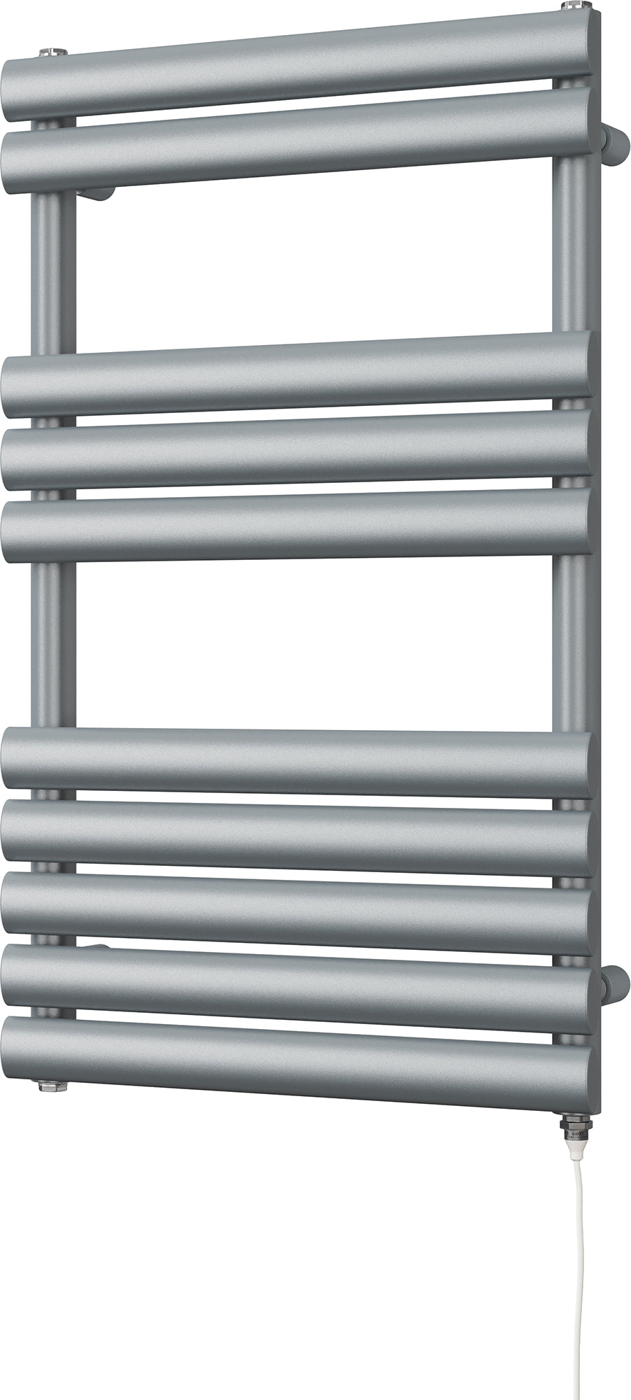 Omeara - Silver Electric Towel Rail H825mm x W500mm 400w Standard